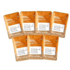 fitlicious classic sattu  roasted gram atta  fiber-rich amp high protein  no artificial flavors amp without preservative  gluten free  traditional bihar ka chana sattu  instant drink mix  all age group  non-gmo pack of 7 - 40g each