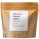 fitlicious Classic Sattu | Roasted Gram Atta | Fiber-Rich &amp; High Protein | no artificial flavors &amp; without preservative | Gluten Free | Traditional Bihar ka Chana Sattu | Instant Drink Mix | All Age Group | Non-GMO| 5