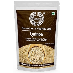 fitness mantra organic white quinoa seeds for weight management gluten-free rich in protein iron amp fibre 24 kg black