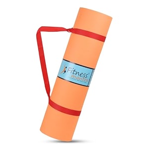 fitness mantra 6mm yoga mat for gym workout and yoga exercise with thickness anti-slip yoga mat for men amp women fitness qnty-1 pcs  orange