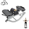 Fitness Stepper Home Workout Machine, Low-Impact Side to Side Compact Portable Trainer with LCD Monitor and Resistance Bands for Home Gym