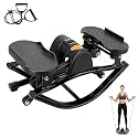 Fitness Stepper Home Workout Machine, Low-Impact Side to Side Compact Portable Trainer with LCD Monitor and Resistance Bands for Home Gym