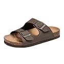 FITORY Kids Sandals Boys Girls Slides Cork Footbed Glitter Toddler Slippers