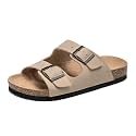 FITORY Kids Sandals Boys Girls Slides Cork Footbed Glitter Toddler Slippers