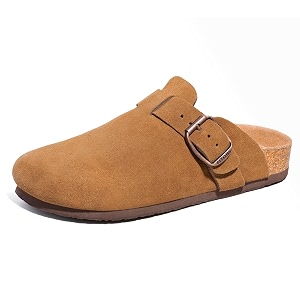 FITORY Mens Suede Clogs with Arch Support
