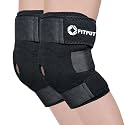 FITPUT 1pair Knee Cap For Men Women For Leg Pain Relief Products Ajustable Black Knee Support Men Gym Knee Caps Open Patella Gel Pads Knee Brace Gym Accessories (Freesize)