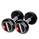 FITRXX Bouncer Dumbbells for Gym &amp; Home Use - Stainless Steel Dumbbells for Men &amp; Women - Cast Iron &amp; Rubber Coating | Wide Grip &amp; Premium Looks | Set of 2| Black Bouncer Dumbell Sets