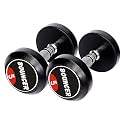 FITRXX Bouncer Dumbbells for Gym &amp; Home Use - Stainless Steel Dumbbells for Men &amp; Women - Cast Iron &amp; Rubber Coating | Wide Grip &amp; Premium Looks | Set of 2| BLACK (BOUNCER-5-PAIR-PANNI)