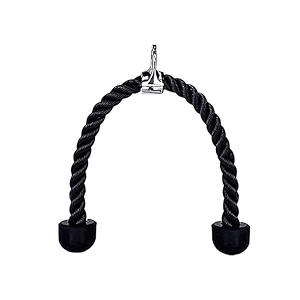 fitrxx combo tricep ropetricep pull down rope and v bar cable attachment  cable bar for strength training tricep rope