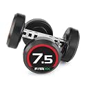 FITRXX Pair of 7.5kg Rubber Coated Round Bouncer Dumbbells for Men &amp; Women | Durable Cast Iron Dumbbell Set for Home &amp; Gym Workout | Full Body Fitness Training | Set of 2 (7.5kg Each)
