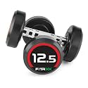 FITRXX Pair of 12.5kg Rubber Coated Round Bouncer Dumbbells for Men & Women | Professional Cast Iron Dumbbells for Full Body & Strength Training | Ideal for Home Gym | Set of 2 (12.5kg Each)