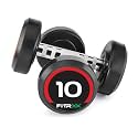 FITRXX Pair of 10kg Rubber Coated Round Bouncer Dumbbells for Men &amp; Women | Heavy Duty Cast Iron Dumbbell Set for Home Gym Workout | Strength &amp; Endurance Training | Set of 2 (10kg Each)