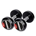 Fitrxx Rubber Coated Bouncer Dumbbells Weights|Professional Round Dumbbells,Dumbbell Set For Home Workout,Gym dumbbell Set,Dumbbell Set of 2,Home Gym Equipment For Men And Women (Black,7.5 Kg)