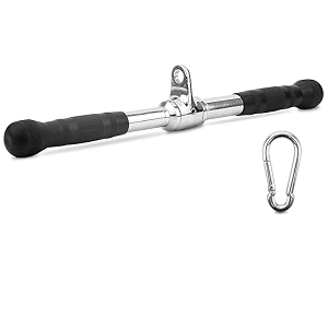 fitrxx combo tricep ropetricep pull down rope and v bar cable attachment  cable bar for strength training h metal rotating bar rubber chrome