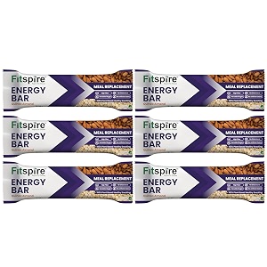 fitspire quinoa almond energy bar pack of 6 each 35g  packed with flakes nuts seeds amp oats  high protein amp fibre crunchy granola bars  100 plant-based  with almonds red amp white quinoa