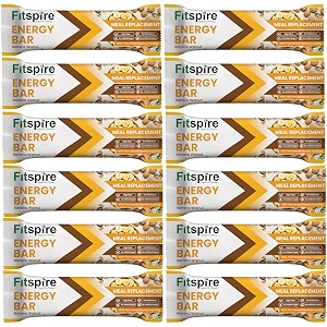 fitspire banana walnut energy bar pack of 12 35g each high fibre 100 plantbased  no cholesterol source of protein amp prebiotics  healthy snack  35g