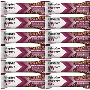 fitspire mocha hazelnut energy bar pack of 12 each 35g  packed with flakes nuts seeds amp oats  high protein amp fibre crunchy granola bars  100 plant-based  with almonds hazelnut amp chia seeds