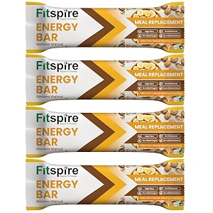 fitspire fitspire banana walnut energy bar pack of 4 x 35g  healthy snack for long-lasting energy  with oats nuts amp seeds  naturally sweetened  active lifestyle nutrition
