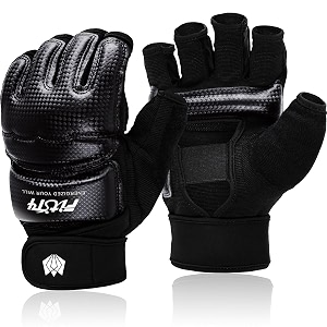 fitst4 half mitts ufc mma training boxing punch bag kickboxing sparring grappling martial arts muay thai taekwondo wrist wraps support gloves for women men kids