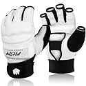FitsT4 Half Mitts UFC MMA Training Boxing Punch Bag Kickboxing Sparring Grappling Martial Arts Muay Thai Taekwondo Wrist Wraps Support Gloves for Women Men Kids