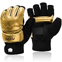 FitsT4 Half Mitts UFC MMA Training Boxing Punch Bag Kickboxing Sparring Grappling Martial Arts Muay Thai Taekwondo Wrist Wraps Support Gloves for Women Men Kids