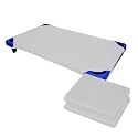 Toddler &amp; Preschool Cot Sheets - Daycare/Pre-School Sheet - Corner Elastic Loops - Fitted Sheet - Poly Cotton Surface Pack of 2 (22" W X 40" L) - Light Grey