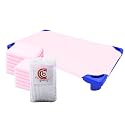 Camp County Toddler &amp; Preschool Cot Sheets - Daycare/Pre-School Sheet - Corner Elastic Loops - Fitted Sheet - Poly Cotton Surface Pack of 12 (22" W X 40" L) - Pink