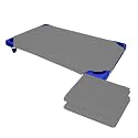 Toddler &amp; Preschool Cot Sheets - Daycare/Pre-School Sheet - Corner Elastic Loops - Fitted Sheet - Poly Cotton Surface Pack of 2 (22" W X 40" L) - Dark Grey
