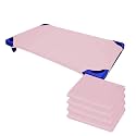 Toddler &amp; Preschool Cot Sheets - Daycare/Pre-School Sheet - Corner Elastic Loops - Fitted Sheet - Poly Cotton Surface Pack of 4: 22" X 40" - Pink