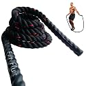 1.2 Kg Weighted Jump Rope For Fitness- 3Lb Heavy Jump Rope For Men &Women - Gym Training, Home Workout, Total Body Workouts, Polyester (Black, 1.2 kg)