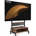 FITUEYES Rolling TV Floor Stand for 40-85in TVs, Height-Adjustable, Walnut