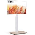 FITUEYES Swivel TV Stand for 32-75 Inch TVs with Height Adjustable, White