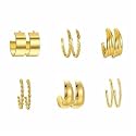 FITVERT Gold Plated Earrings For Women Fashion, Celebrity Inspired, Geometric Twist Pearl Hoop Dangle Earrings Stylish and Trendy for Both Women and Girls