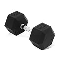 Fitvids Hex Dumbbells Rubber Coated Hand Weights for Exercises and Fitness, 10-50LB Option