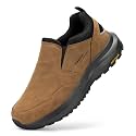 FitVille Men's Wide Slip-On Hiking Shoes Walking Loafers with Arch Support