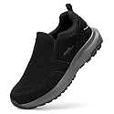 FitVille Men's Wide Slip-On Hiking Shoes Walking Loafers with Arch Support