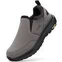 FitVille Men's Wide Slip-On Hiking Shoes Walking Loafers with Arch Support