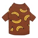 Fitwarm Banana Dog Sweater, Thermal Dog Winter Clothes for Small Dogs Boy Girl, Pet Outfit, Brown, Yellow, Small