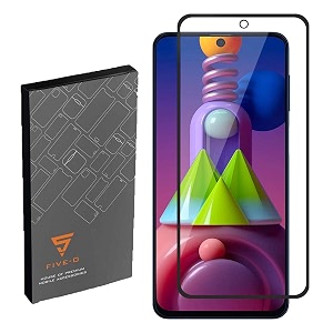 five-o tempered glass screen guard for samsung galaxy f62 - edge to edge tempered glass screen protector - 9h hardness - 6d tempered glass - pack of 2