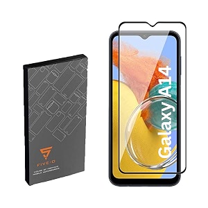five-o tempered glass screen guard for samsung galaxy a14 5g - edge to edge tempered glass screen protector - 9h hardness - 6d tempered glass - pack of 2