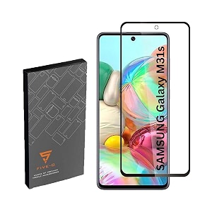 five-o tempered glass screen guard for samsung galaxy m31s - edge to edge tempered glass screen protector - 9h hardness - 6d tempered glass - pack of 2