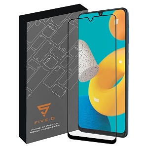 five-o tempered glass screen guard for samsung galaxy m34 5g - edge to edge tempered glass screen protector - 9h hardness - 6d tempered glass - pack of 2