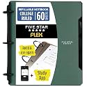 Five Star Flex Refillable Notebook + Study App, College Ruled Paper and 1 Inch TechLock Ring Binder with Pockets, Tabs and Dividers, 200 Sheet Capacity, Seaglass Green (293280AQ8)