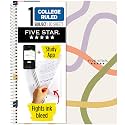 Five Star Spiral Notebook + Study App, 1 Subject, College Ruled, 8-1/2" x 11", 80 Sheets, Fights Ink Bleed, Water Resistant Covers, Organic Lines (820233F) (Pack of 12)