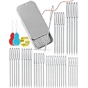 FIVEIZERO 80/40 PCS Large-Eye Blunt Needles,8 Sizes Stainless Steel Yarn Knitting Needles,Sewing Needles,Crafting Knitting Weaving Stringing Needleswith Threaders for Finishing Off Crochet Projects CJ