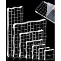 FIVEIZERO 7Pcs Acrylic Stamp Block with Grid Lines(Lace Edge)