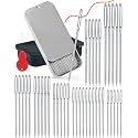 FIVEIZERO 80 PCS Large-Eye Blunt Needles,8 Sizes Stainless Steel Yarn Knitting Needles,Sewing Needles,Crafting Knitting Weaving Stringing Needleswith Threaders for Finishing Off Crochet Projects CJ