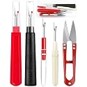FIVEIZERO Seam Rippers for Sewing – 2 Big and 2 Small Stitch Remover Tools and 1Thread Snips