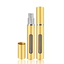 2Pcs Refillable Perfume Atomizer Bottles，Portable Mini Separate Perfume Bottle，Travel and Outings Spray Boxes Dispensers 5ml/0.2oz( Gold)