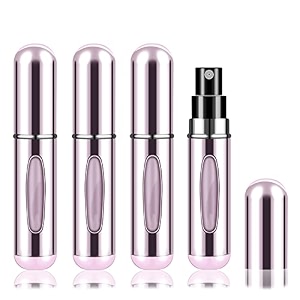 4pcs refillable perfume atomizer bottlesportable mini separate perfume bottletravel and outings spray boxes dispensers 5ml02oz pink